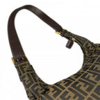 Fendi Shoulder Bag Zucca Canvas Brown Gold — view 6