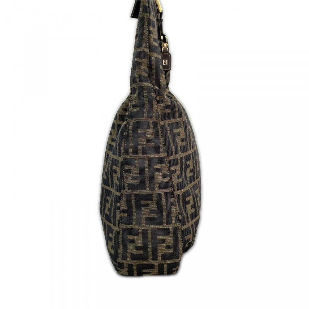 Fendi Shoulder Bag Zucca Canvas Brown Gold — view 3