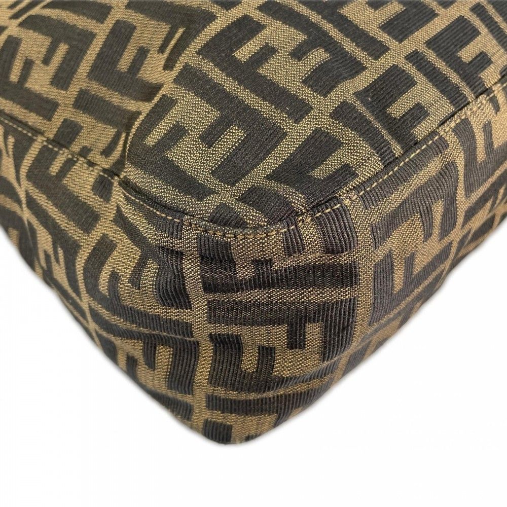 Fendi Shoulder Bag Zucca Canvas Brown Gold — view 7