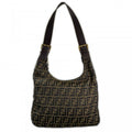 Fendi Shoulder Bag Zucca Canvas Brown Gold