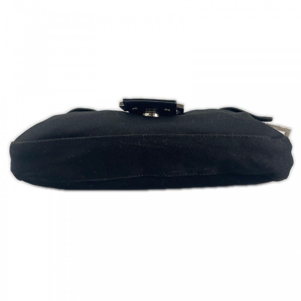 Fendi Handbag Mamma Bucket Satin Black Silver — view 4