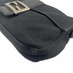 Fendi Handbag Mamma Bucket Satin Black Silver — view 8
