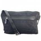 Fendi Shoulder Bag Nylon Black Silver