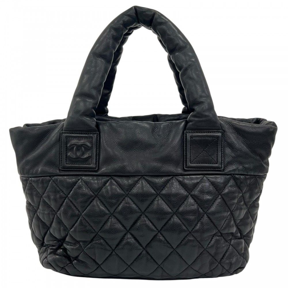 Chanel Handbag Coco Cocoon Leather Black Silver — view 2