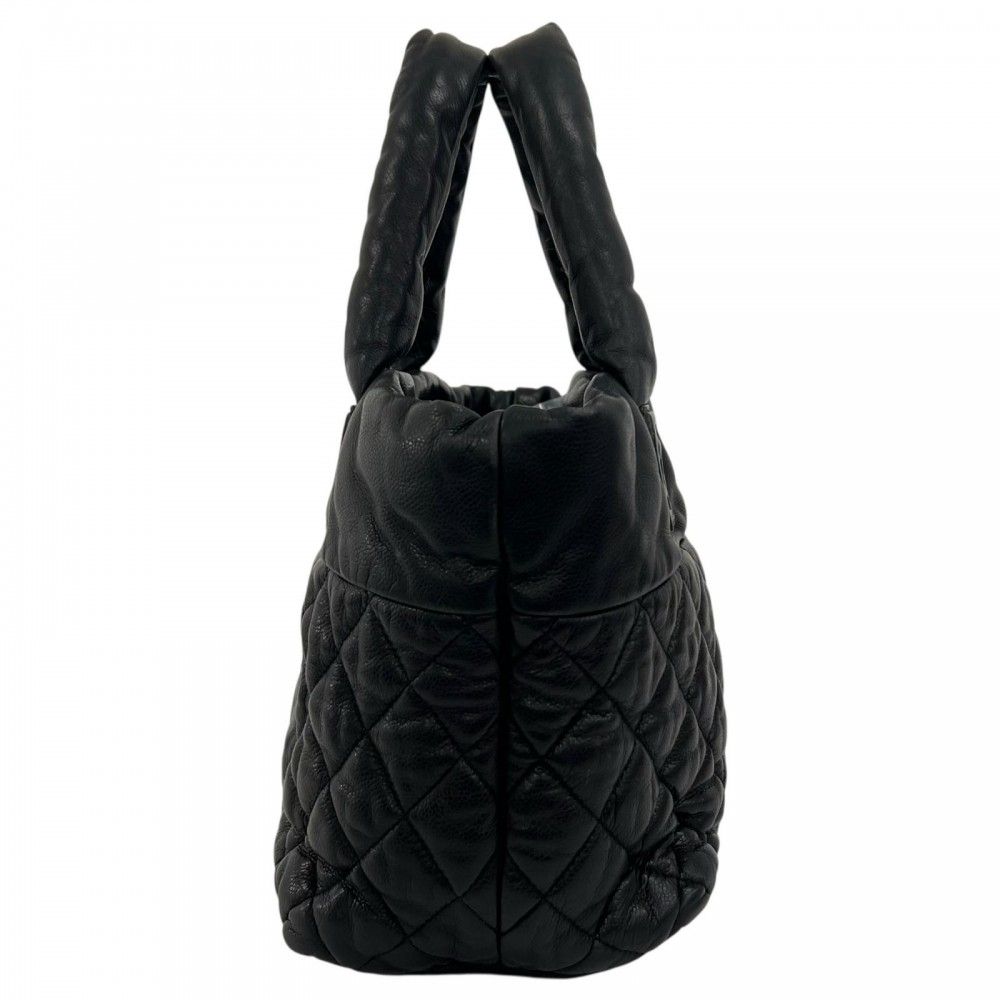 Chanel Handbag Coco Cocoon Leather Black Silver — view 3