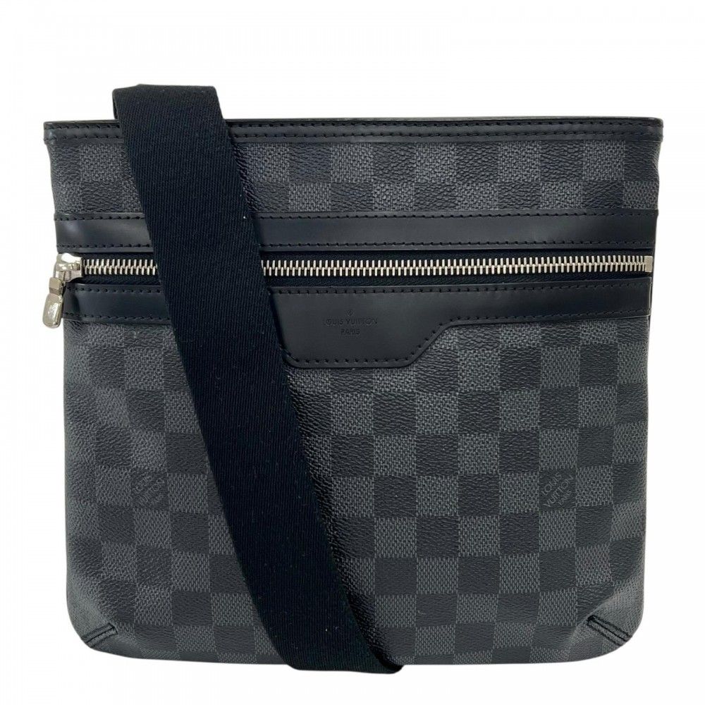 Louis Vuitton Shoulder Bag Thomas Damier Graphite Canvas Black Silver