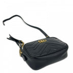 Gucci Shoulder Bag GG Marmont Leather Black Gold — view 3