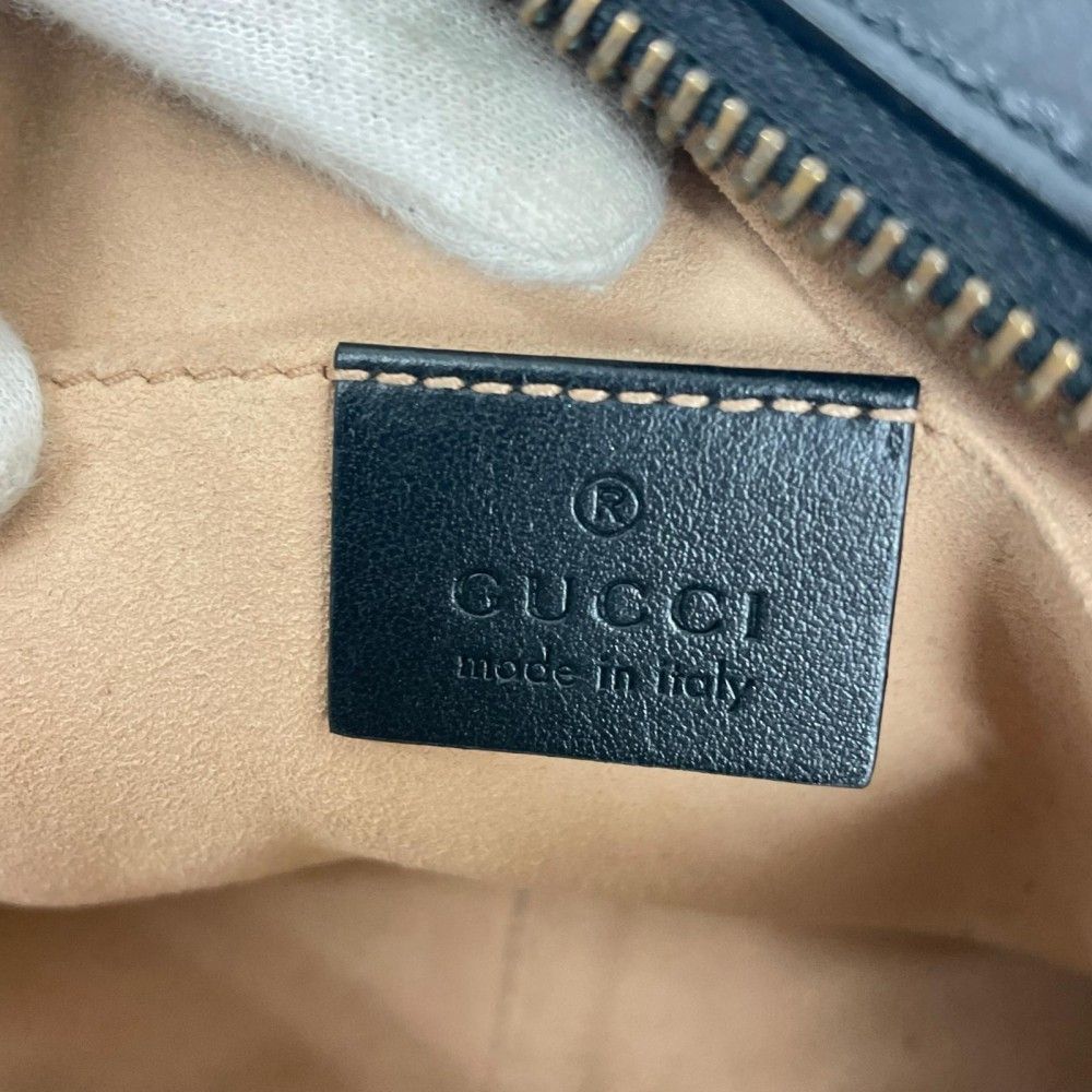 Gucci Shoulder Bag GG Marmont Leather Black Gold — view 6