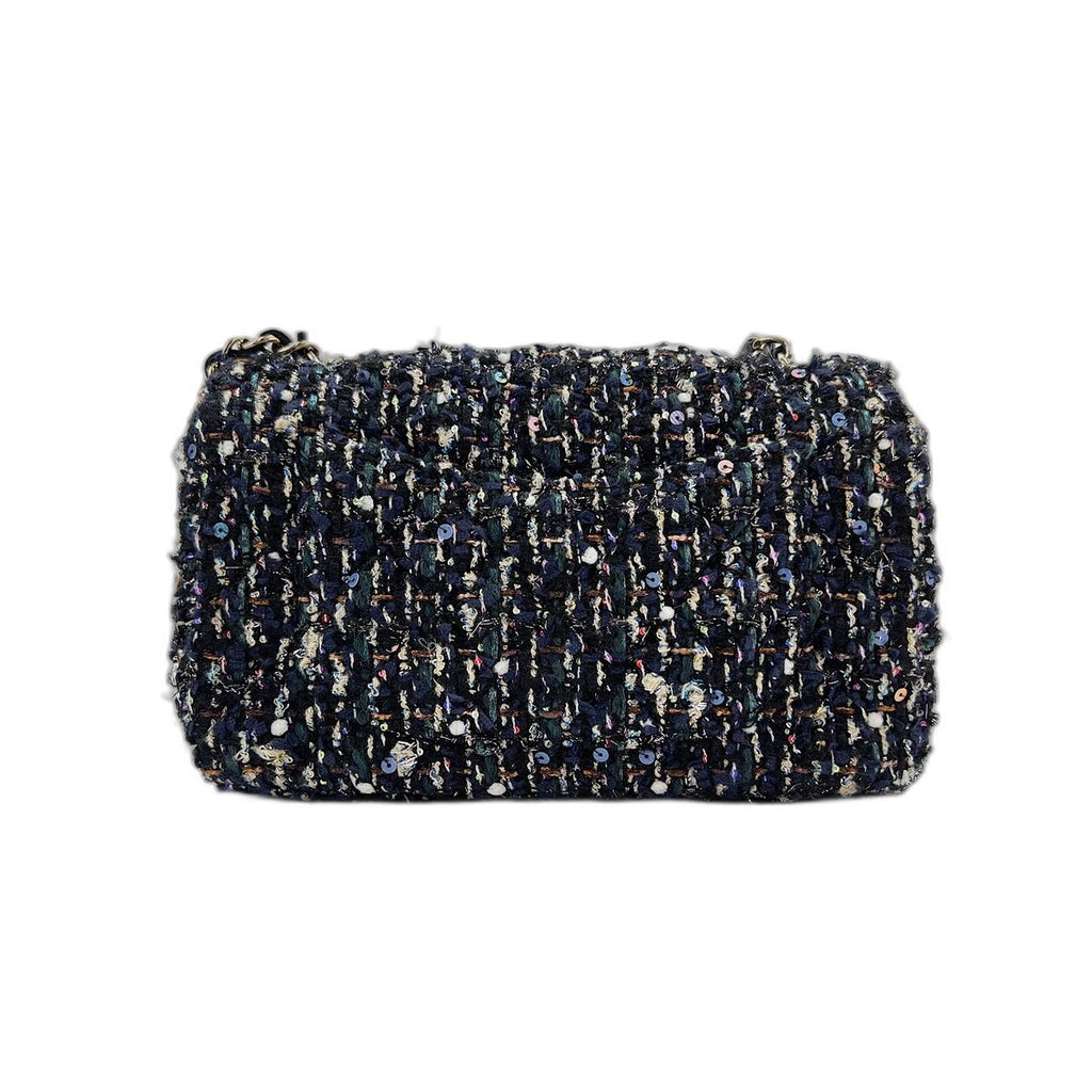 Chanel Shoulder Bag Tweed Mini Quilted