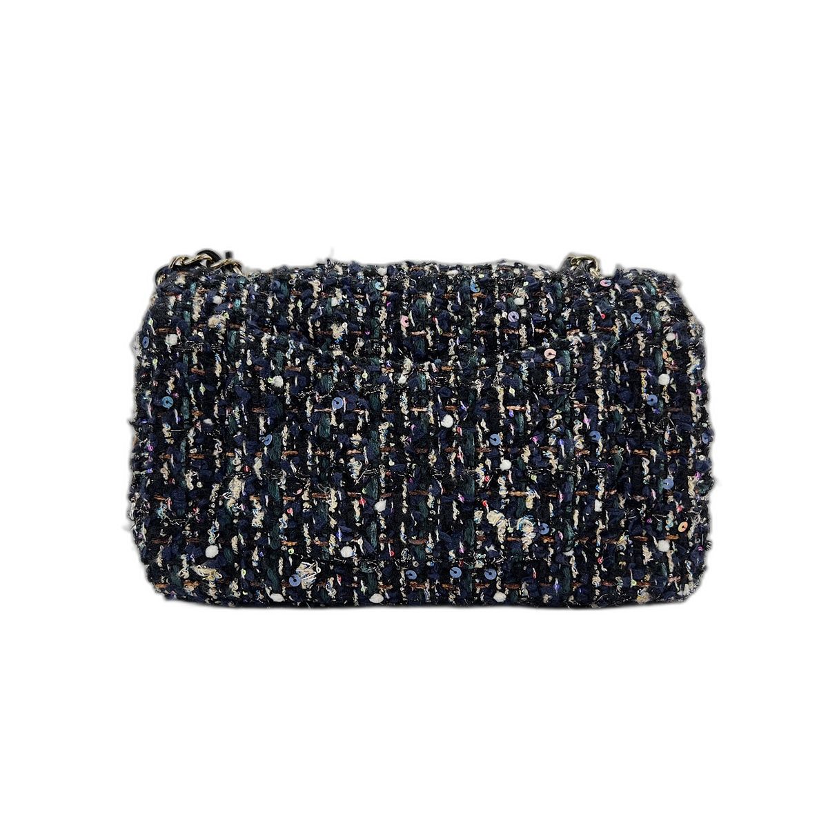 Chanel Shoulder Bag Tweed Mini Quilted
