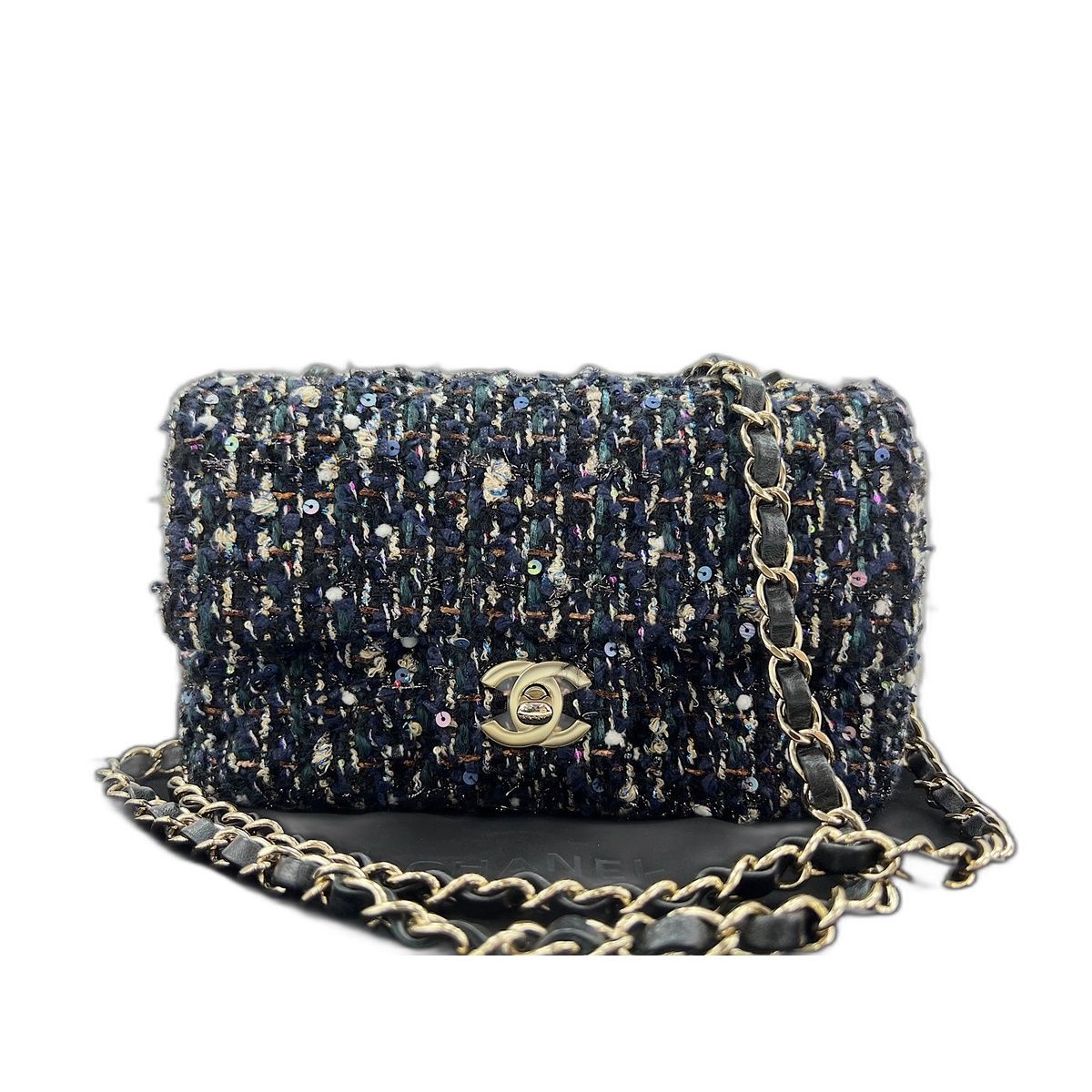 Chanel Shoulder Bag Tweed Mini Quilted