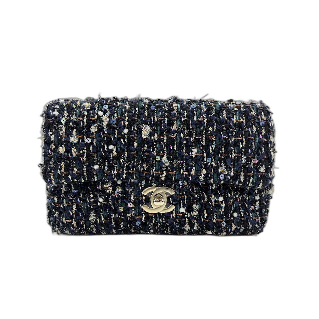 Chanel Shoulder Bag Tweed Mini Quilted