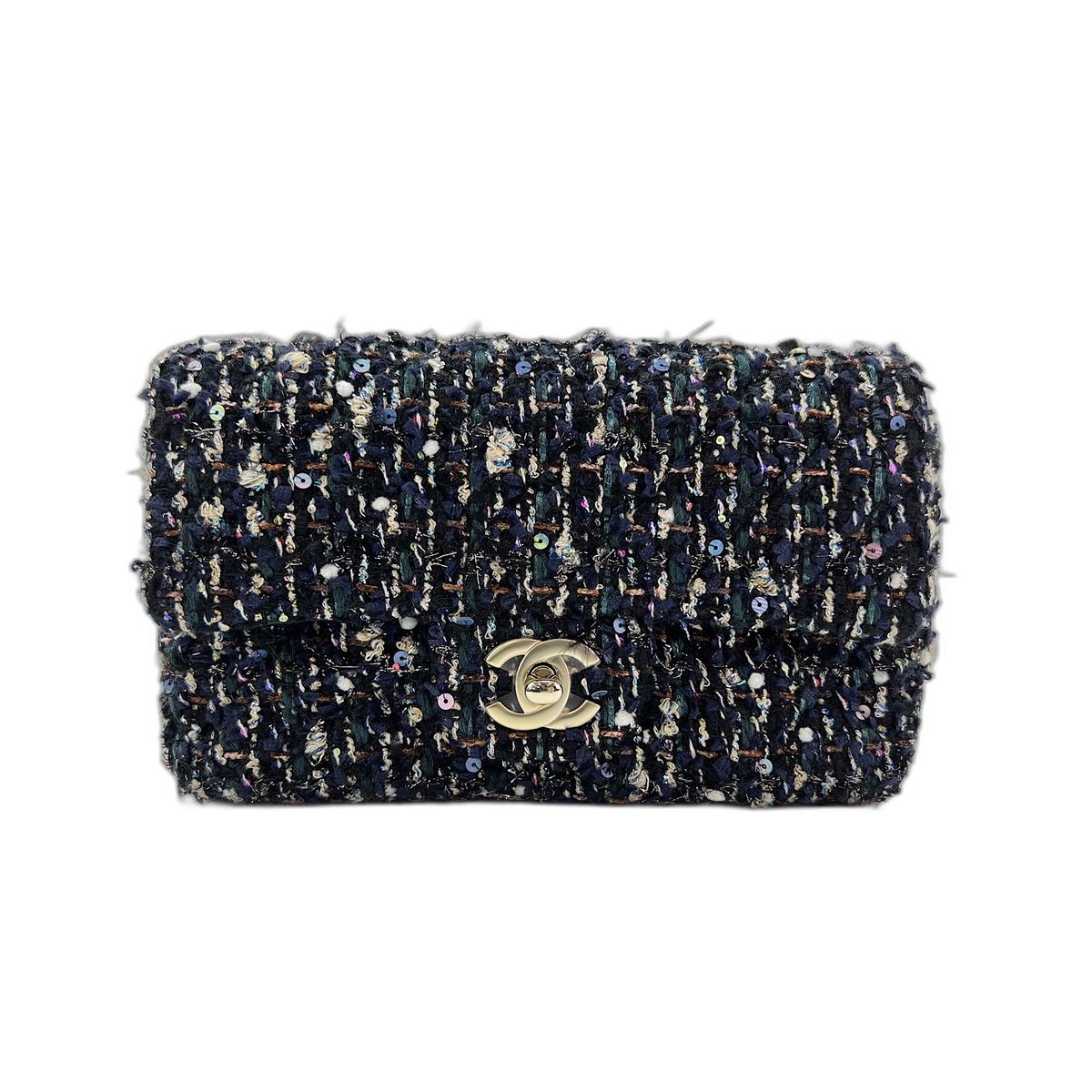 Chanel Shoulder Bag Tweed Mini Quilted
