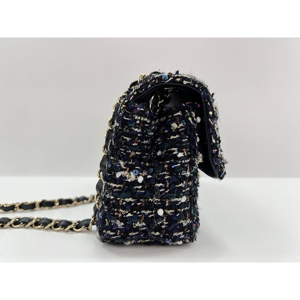 Chanel Shoulder Bag Tweed Mini Quilted