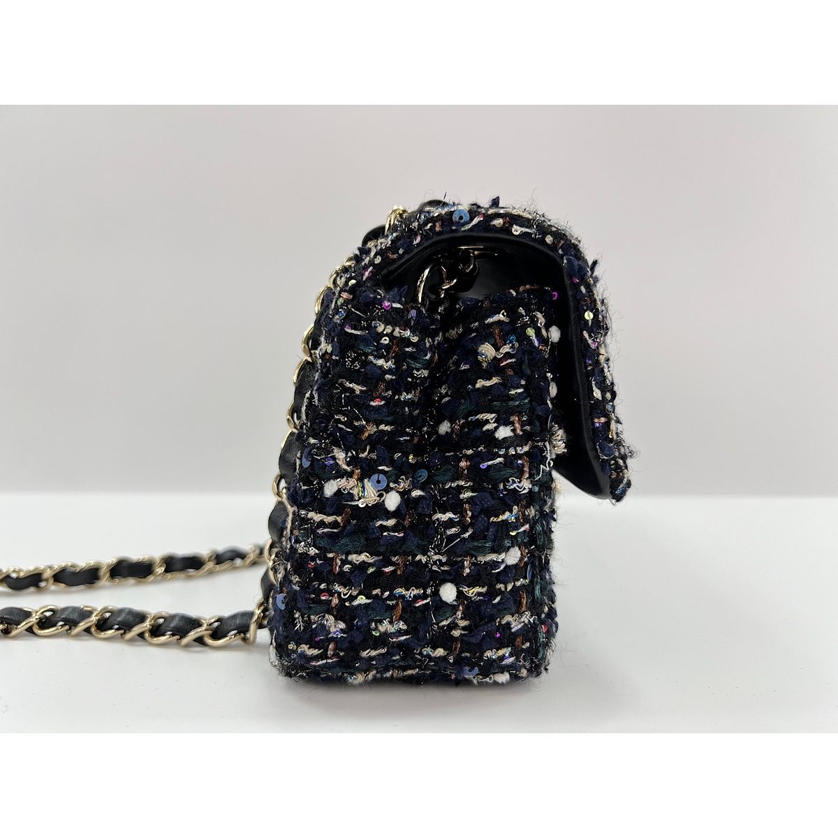 Chanel Shoulder Bag Tweed Mini Quilted