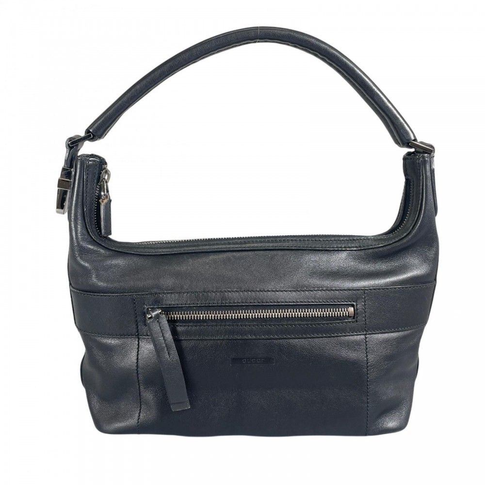Gucci Handbag 001 Leather Black Silver