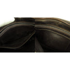 Gucci Vintage Shoulder Bag Suede Leather Square Monogram All Over Pattern Gold
