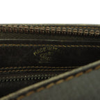 Gucci Vintage Shoulder Bag Suede Leather Square Monogram All Over Pattern Gold