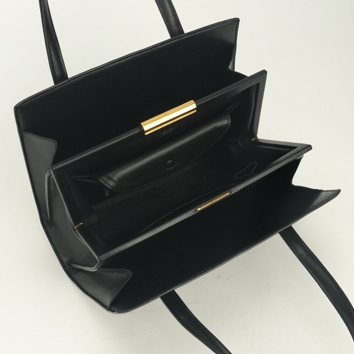 Hermes Pullman Tote Box Calf Noir Black Gold Handbag