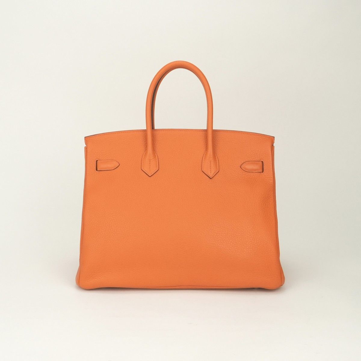 Hermes Birkin 35 Tote Taurillon Clemence Apricot Orange Silver — view 3