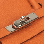 Hermes Birkin 35 Tote Taurillon Clemence Apricot Orange Silver — view 7