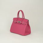 Hermes Birkin 30 Tote Epsom Rose Tyrien Pink Silver Veau — view 2