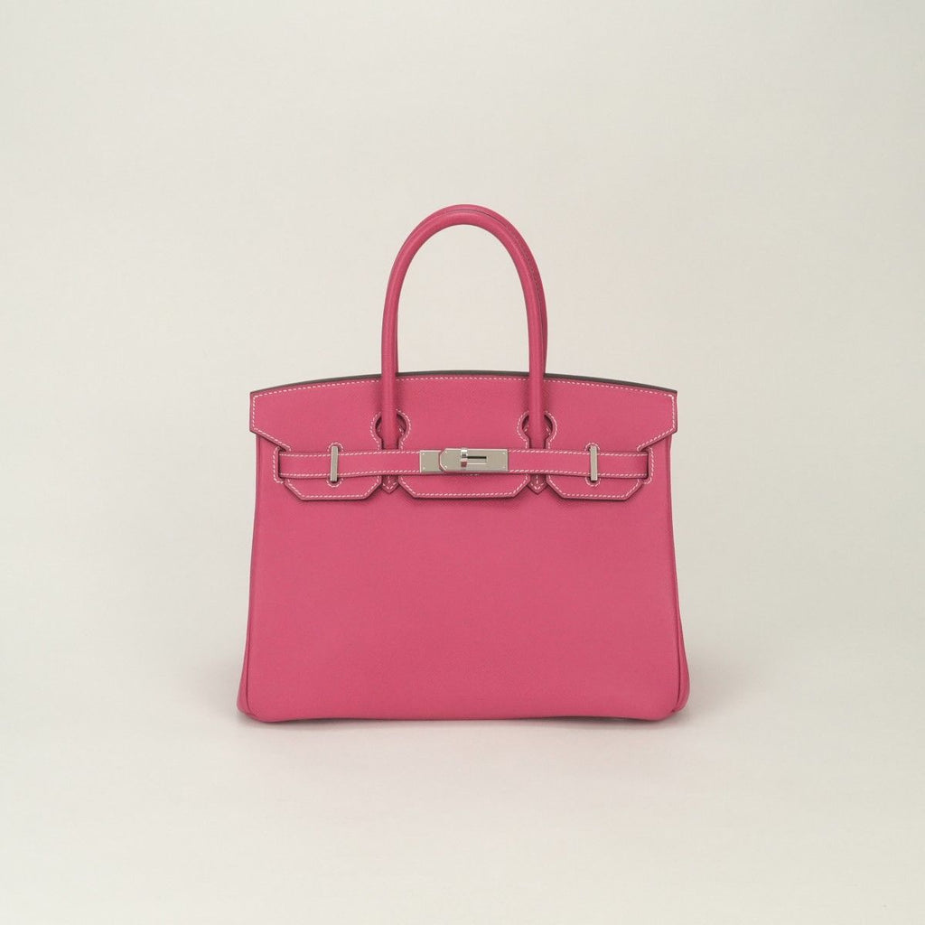 Hermes Birkin 30 Tote Epsom Rose Tyrien Pink Silver Veau