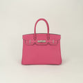 Hermes Birkin 30 Tote Epsom Rose Tyrien Pink Silver Veau