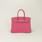 Hermes Birkin 30 Tote Epsom Rose Tyrien Pink Silver Veau