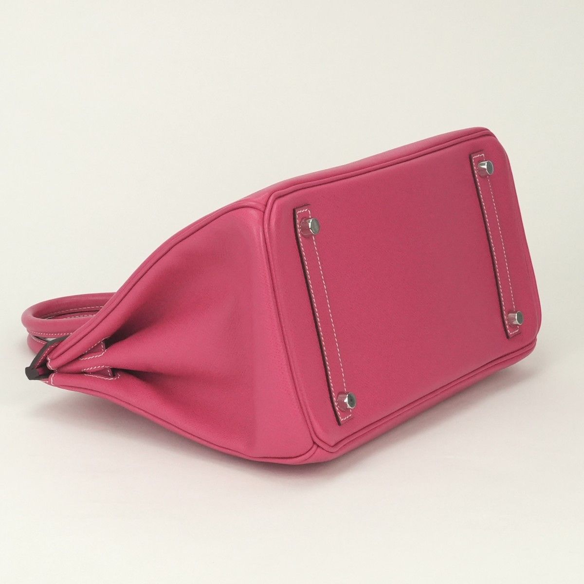Hermes Birkin 30 Tote Epsom Rose Tyrien Pink Silver Veau — view 6