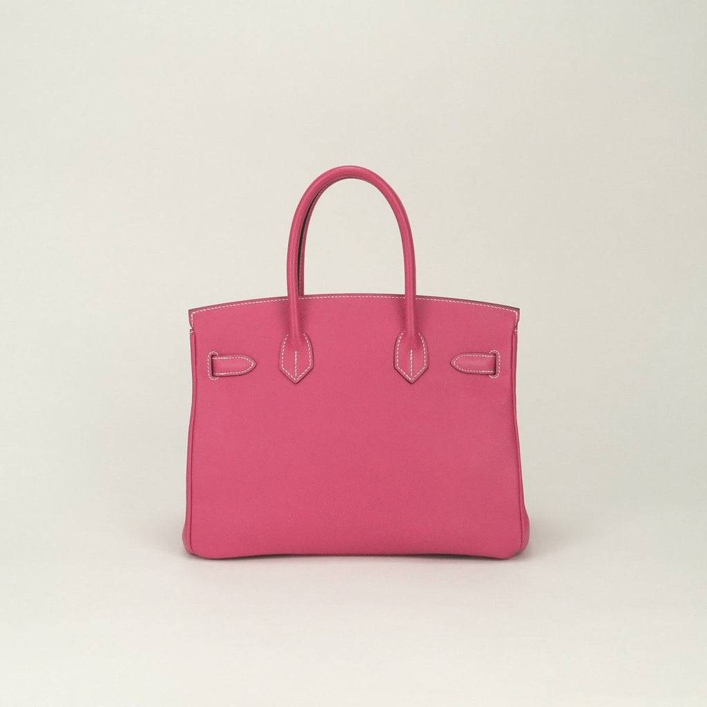 Hermes Birkin 30 Tote Epsom Rose Tyrien Pink Silver Veau — view 3