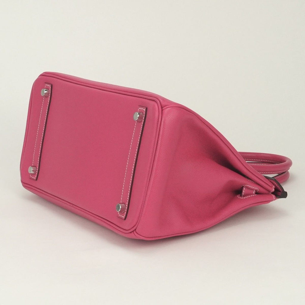 Hermes Birkin 30 Tote Epsom Rose Tyrien Pink Silver Veau — view 5