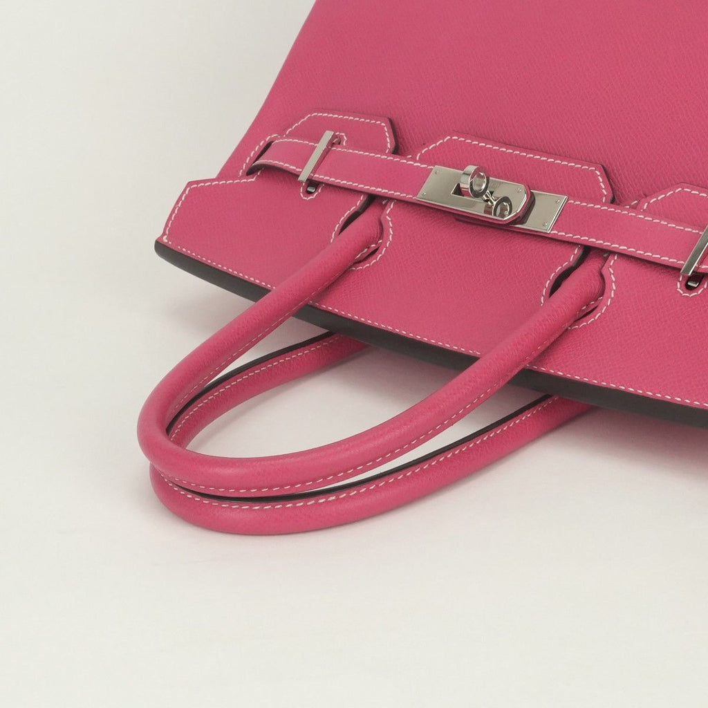 Hermes Birkin 30 Tote Epsom Rose Tyrien Pink Silver Veau — view 4