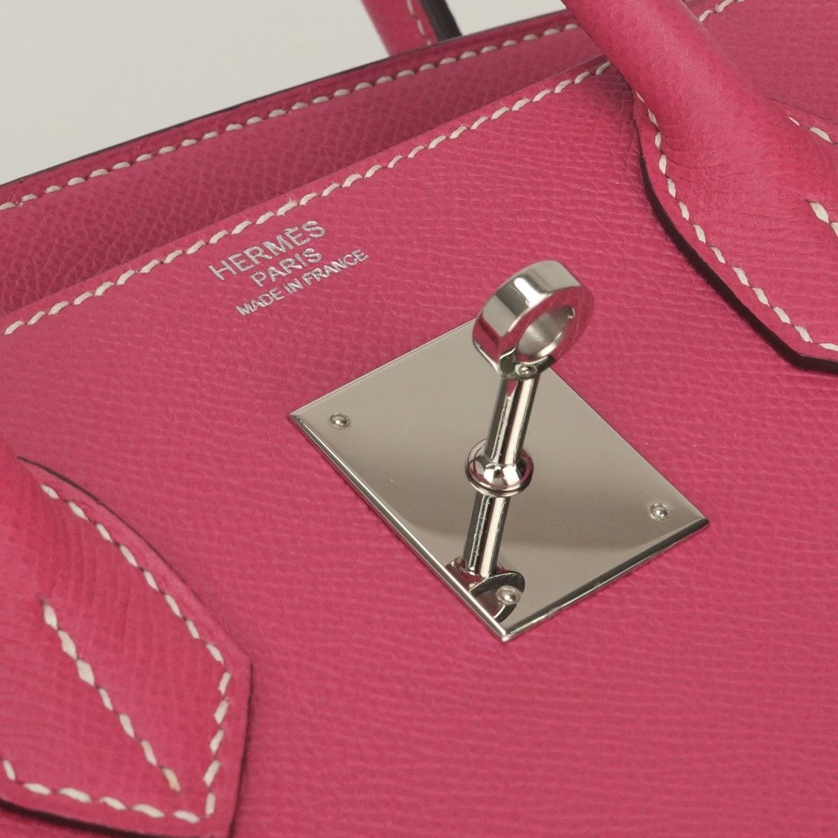 Hermes Birkin 30 Tote Epsom Rose Tyrien Pink Silver Veau — view 8
