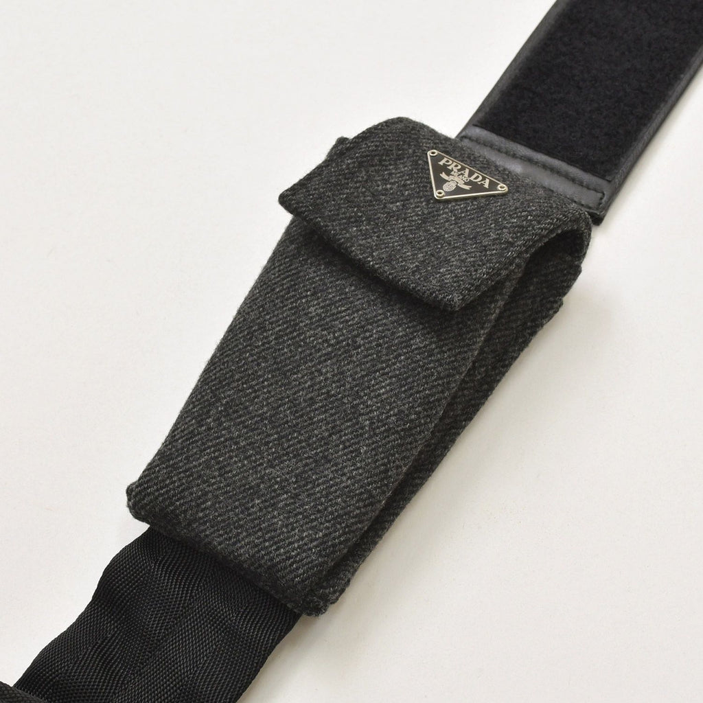 Prada Belt Bag Harness Triangle Logo Gray Black Silver — view 6