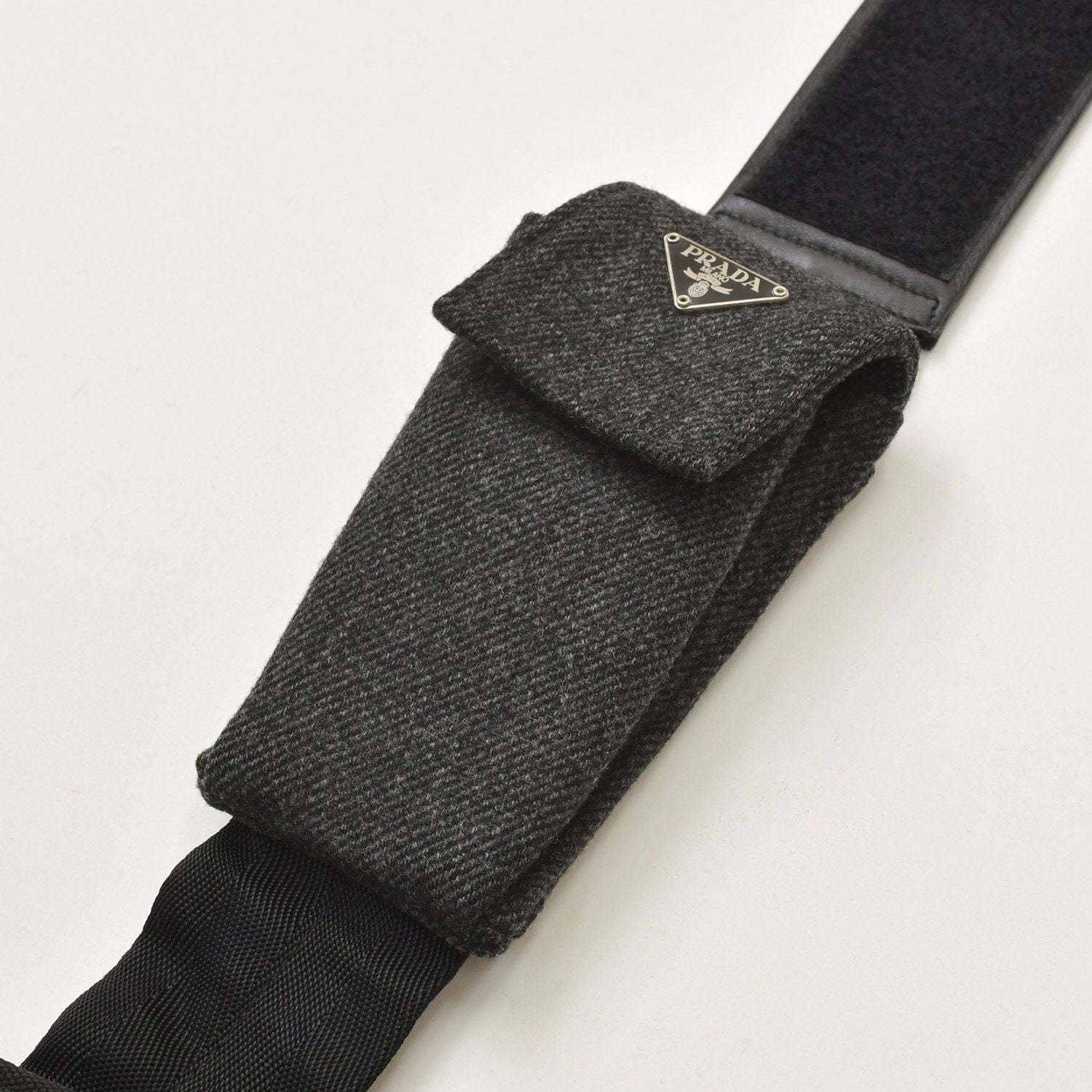 Prada Belt Bag Harness Triangle Logo Gray Black Silver — view 6
