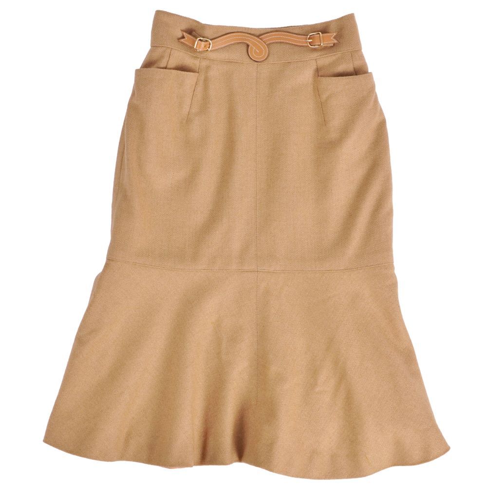 Hermes Vintage Skirt Long Camel