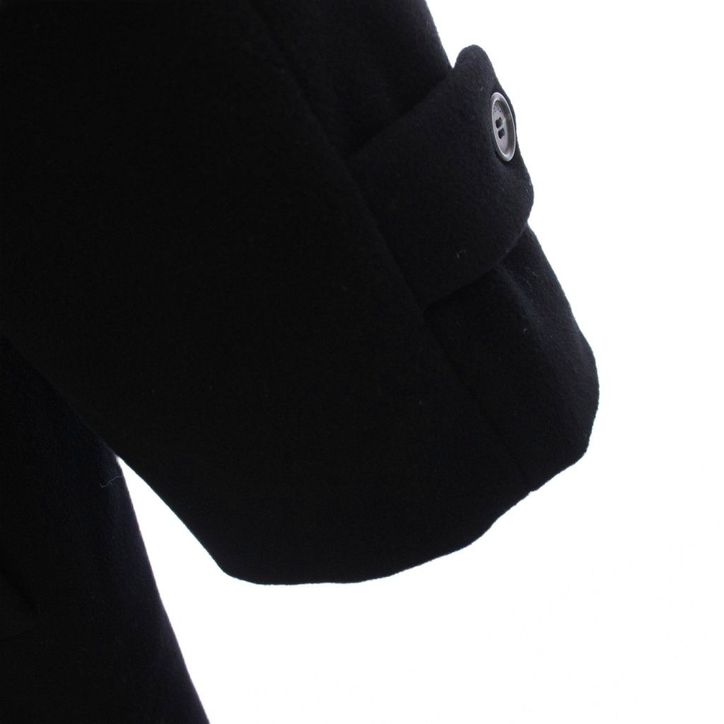 Fendi Vintage Soutien Collar Coat Long Wool 48 Black — view 6
