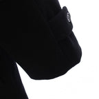 Fendi Vintage Soutien Collar Coat Long Wool 48 Black — view 6