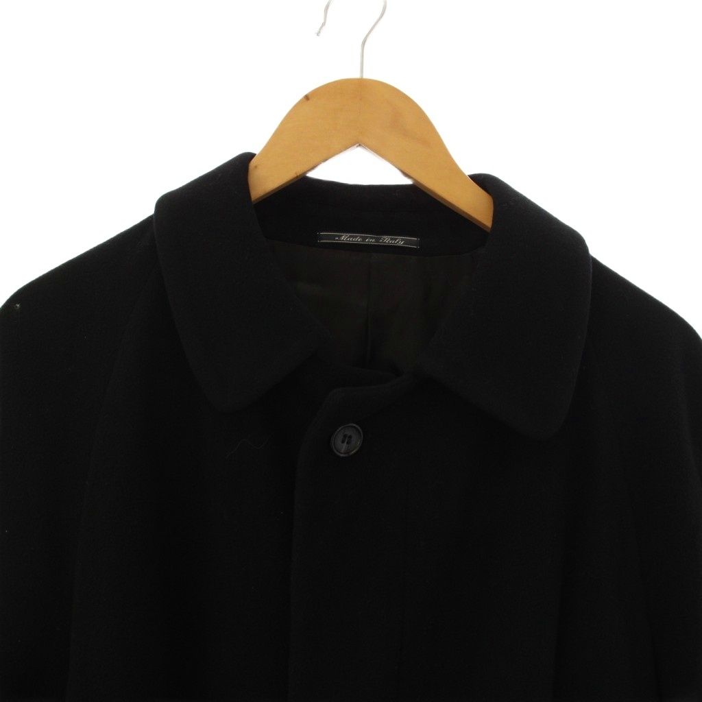Fendi Vintage Soutien Collar Coat Long Wool 48 Black — view 5