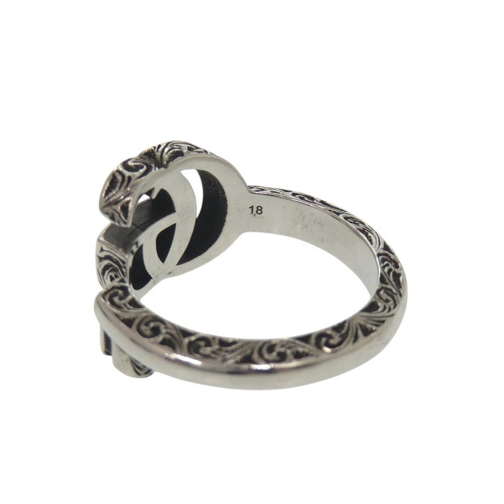 Gucci Arabesque Double Key Motif 925 Sterling Silver Ring