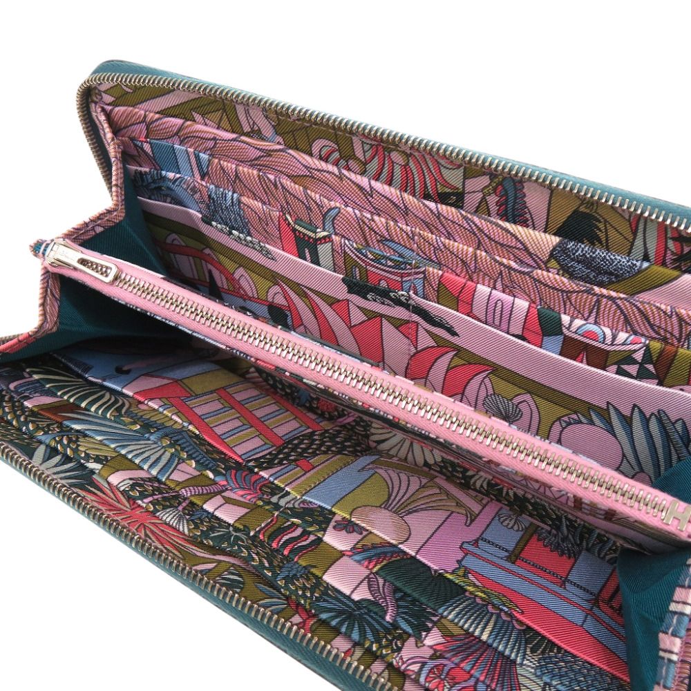 Hermes Azap Long Silk in Veau Vert Bosphore Wallet