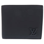 Louis Vuitton Portefeuille Marco Aerogram Leather Navy Bifold Wallet