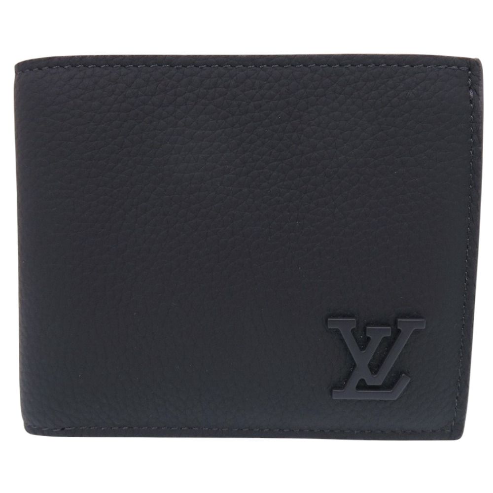 Louis Vuitton Portefeuille Marco Aerogram Leather Navy Bifold Wallet