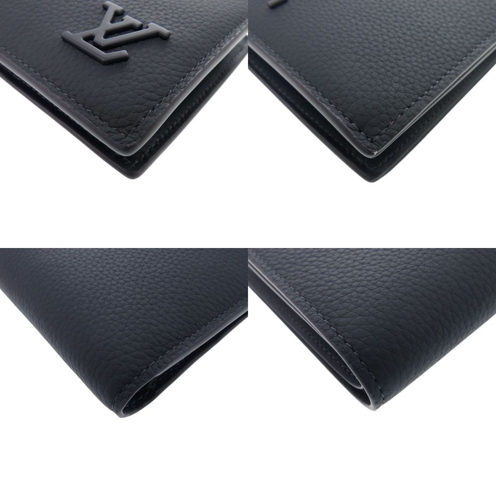 Louis Vuitton Portefeuille Marco Aerogram Leather Navy Bifold Wallet