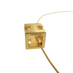 Hermes Cage Cube Metal Orange Necklace