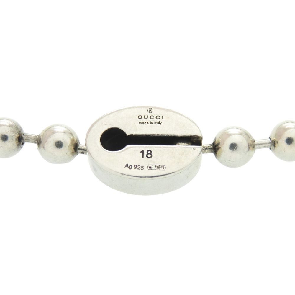 Gucci Ball Chain Bracelet Interlocking 925 Sterling Silver Blue