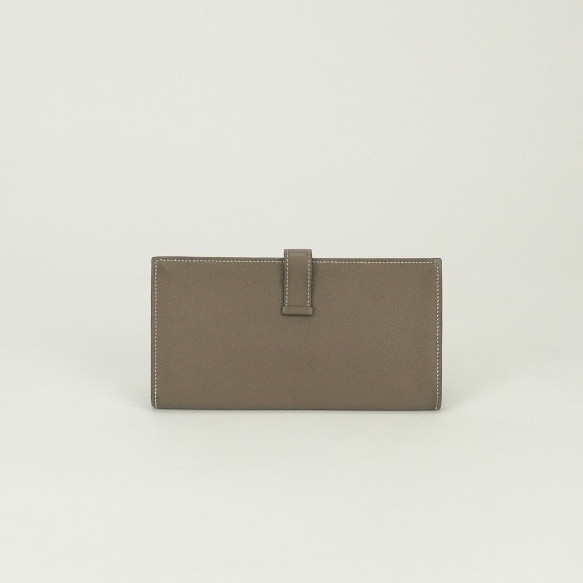 Hermes Bearn Souffle Wallet Epsom Etoupe Gray Gold Veau