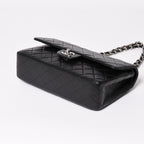 Chanel Quilted 25 Double Flap Chain Shoulder Bag Lambskin CC Logo Black Silver — view 7