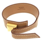 Hermes Meadle Leather Bracelet Camel Brown
